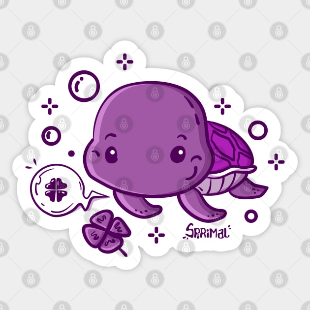 Purptle Patch - Fortune-Finding Purple Turtle Sticker by SPIRIMAL